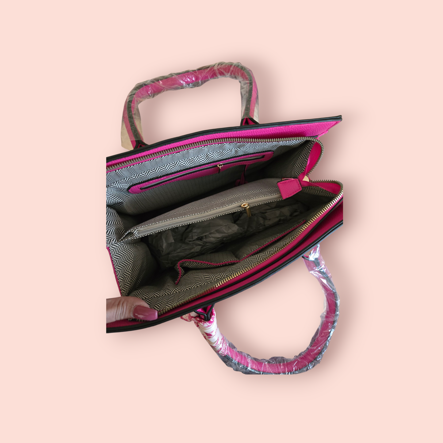 Hot Pink Vegan Leather 3 Pcs Set