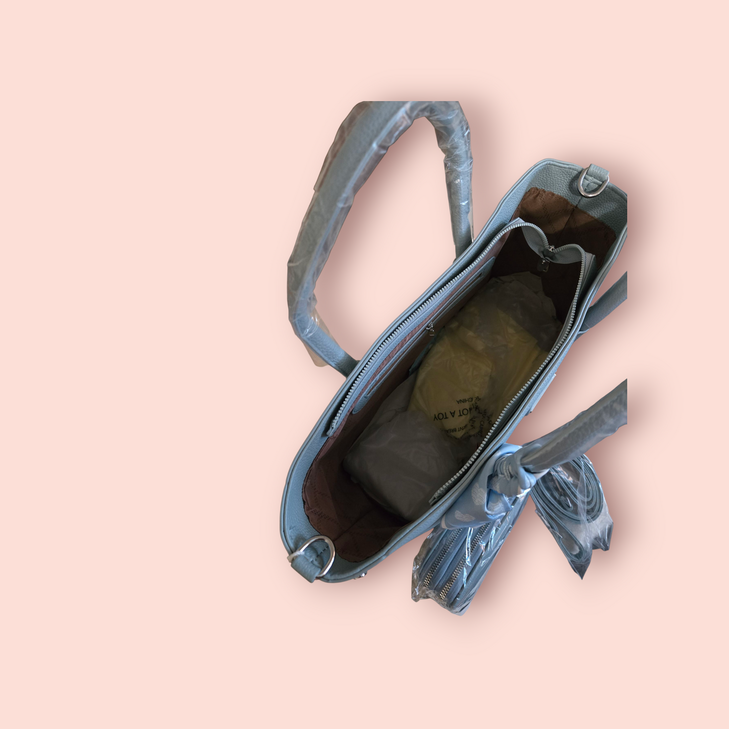 Light Blue Vegan Leather 3Pcs Set