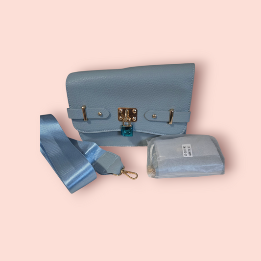 Light Blue Crossbody Handbag With Wallet