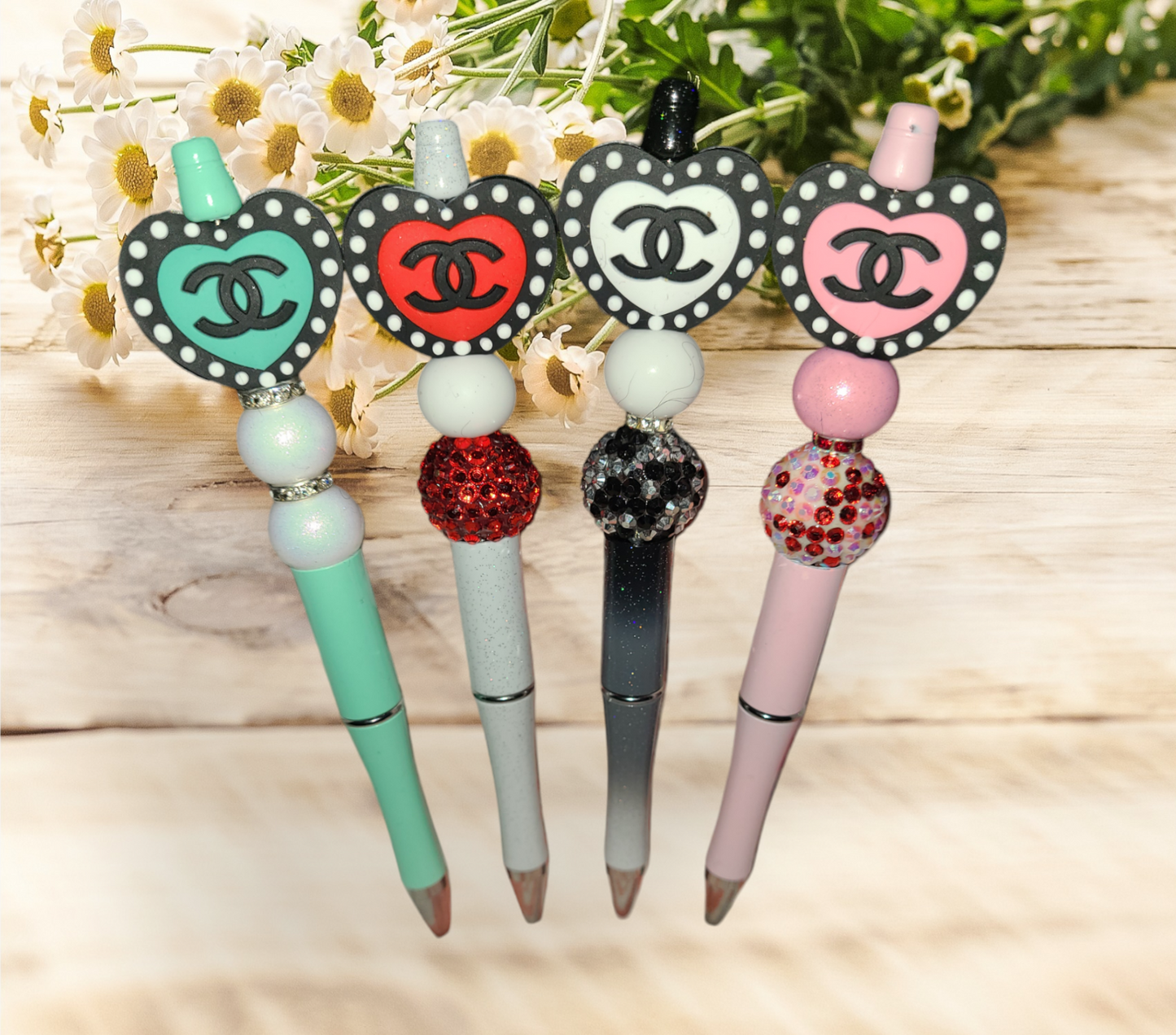 C C Heart Beaded Pen #2 - Pretty Things Created