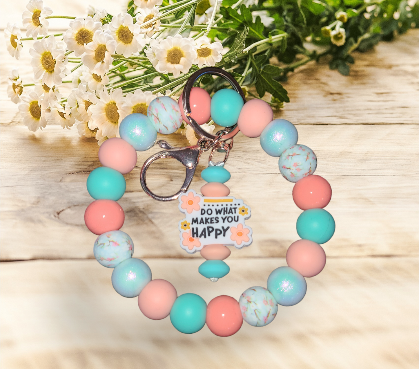 Do What Makes You Happy Wristlet Keychain - Pretty Things Created