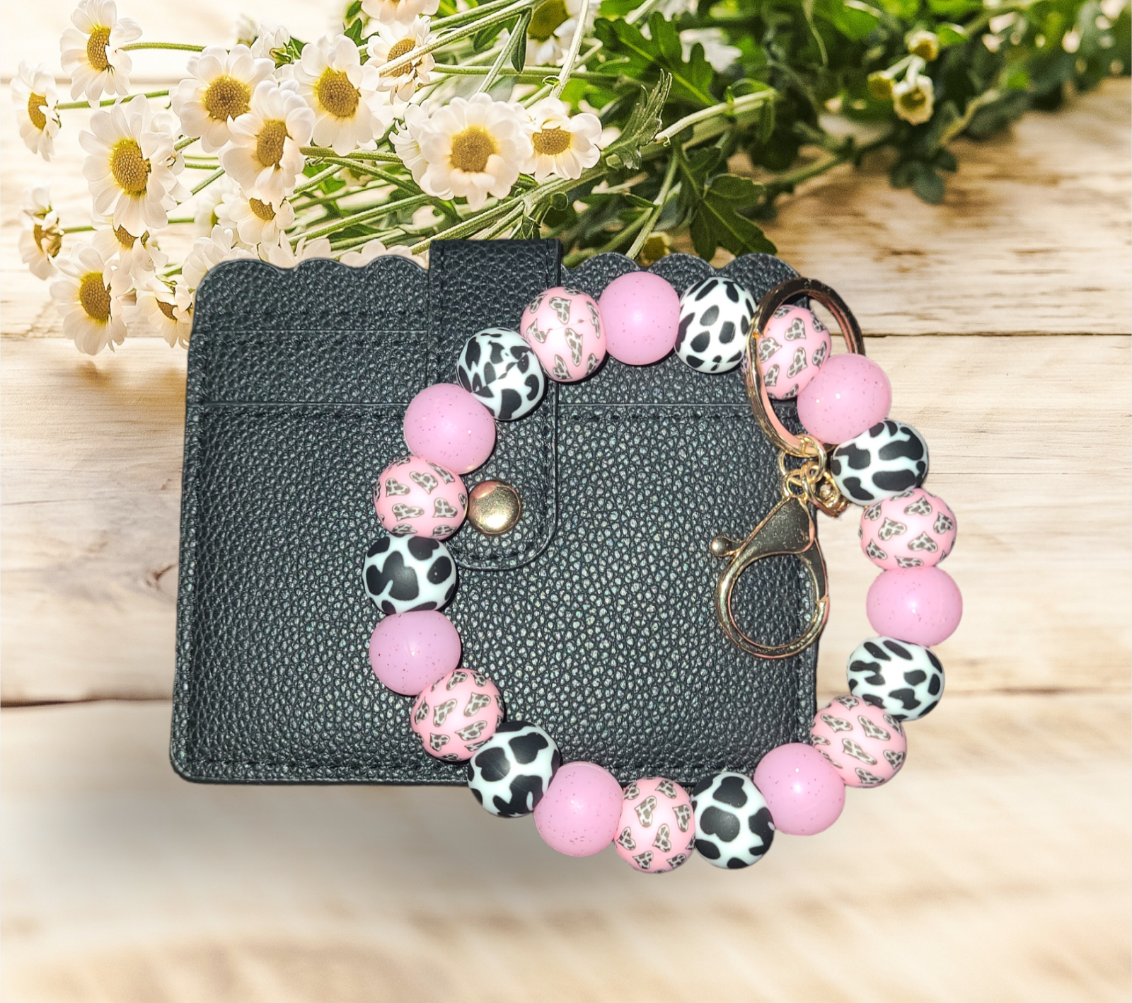 Pink Zebra Wristlet Keychain - Pretty Things Created