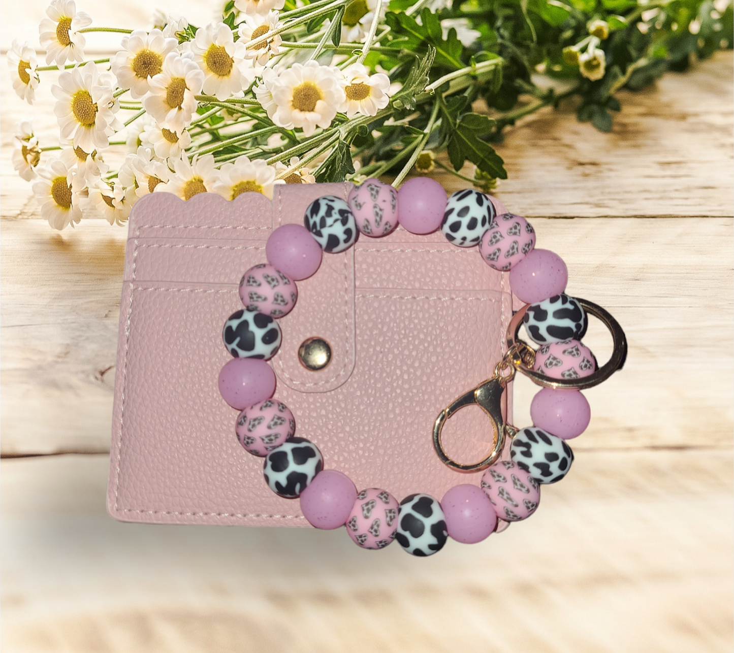 Pink Zebra Wristlet Keychain - Pretty Things Created