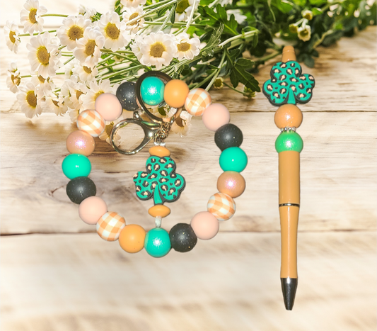 Lucky Clover Wristlet Keychain Pen Set - Pretty Things Created