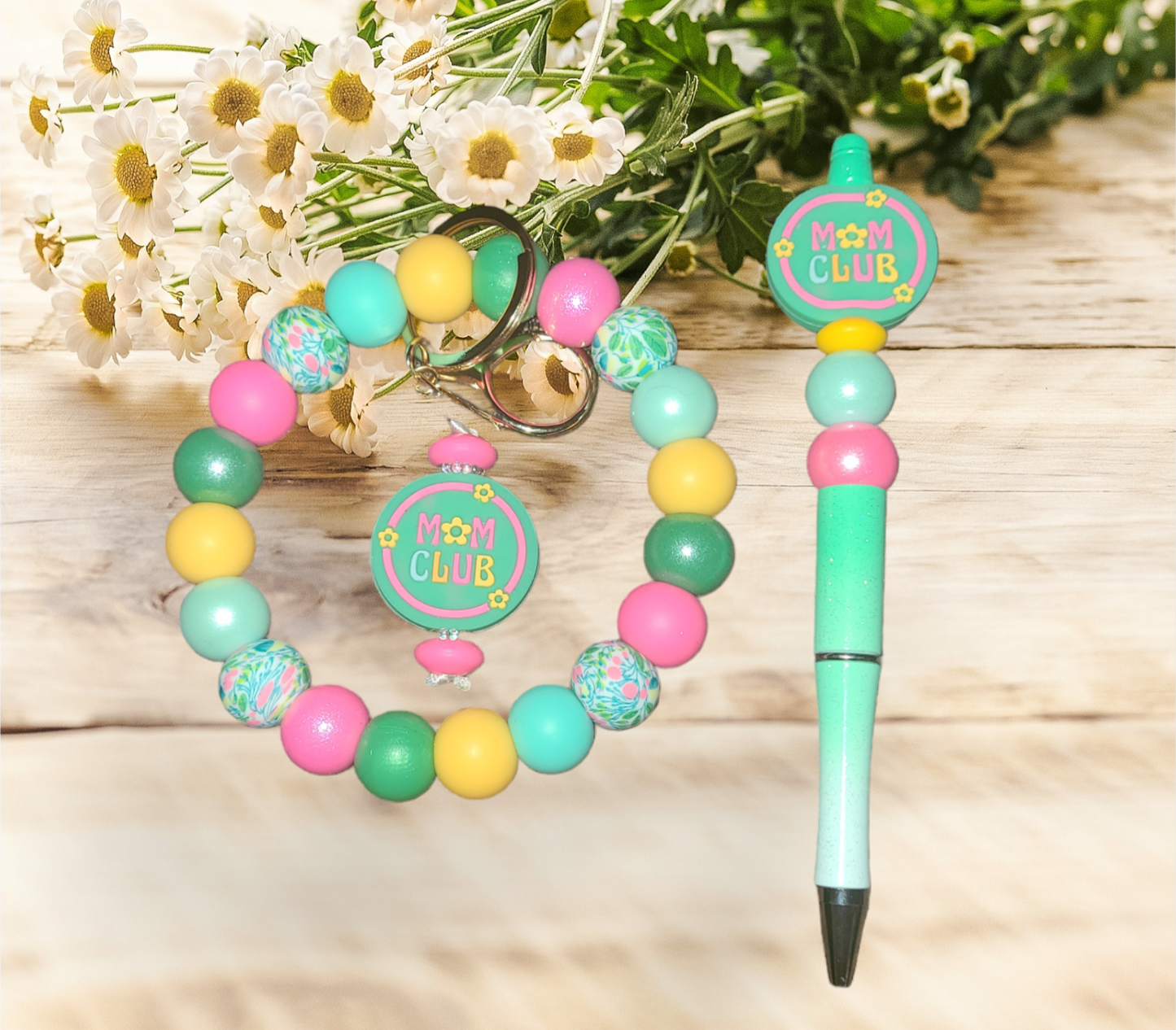 Mom Club Wristlet Keychain Pen Set - Pretty Things Created