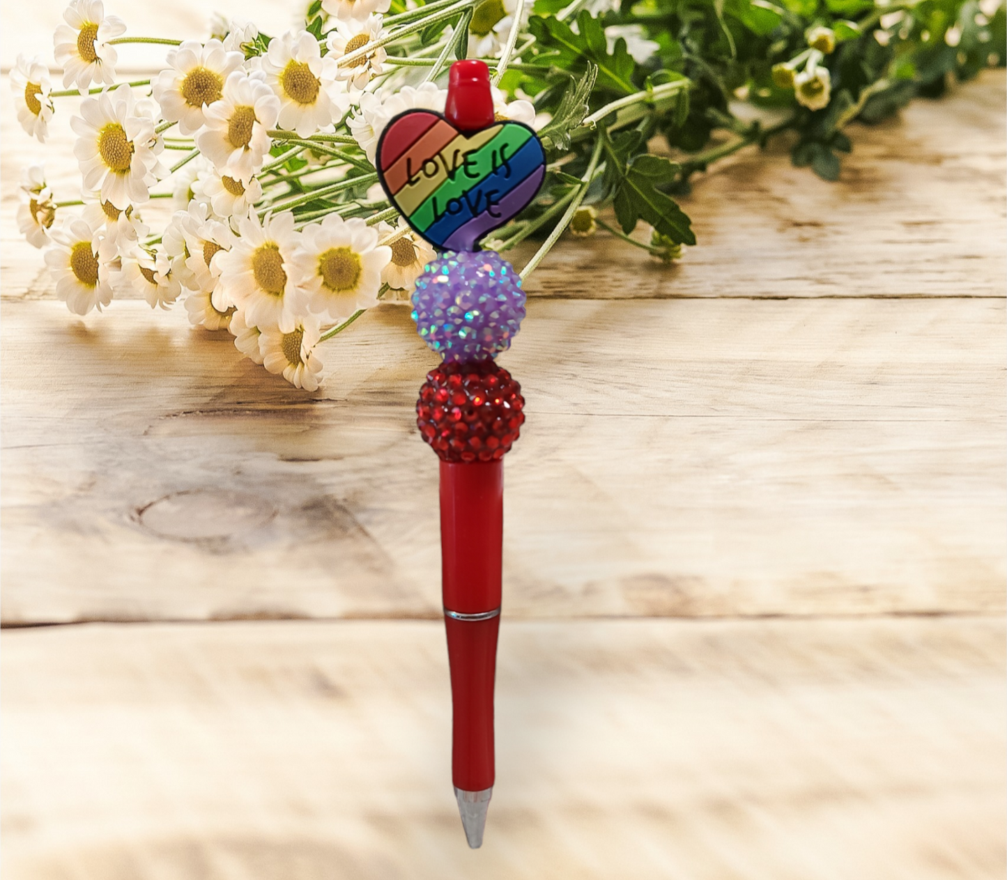 Love Is Love Beaded Pen #1 - Pretty Things Created