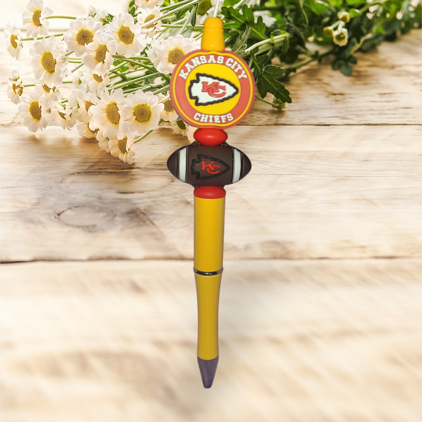 NFL K.C. Chiefs Beaded Pen