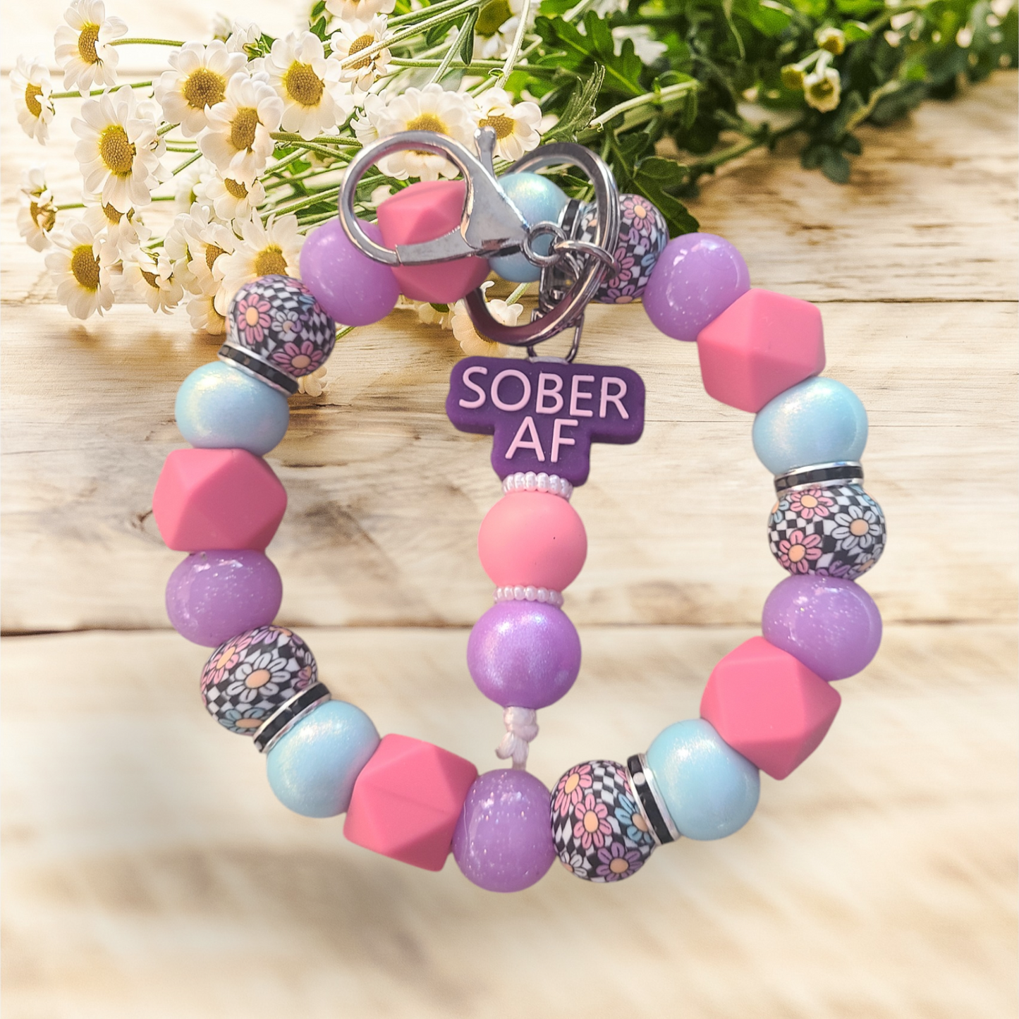 Sober Af Wristlet Keychain