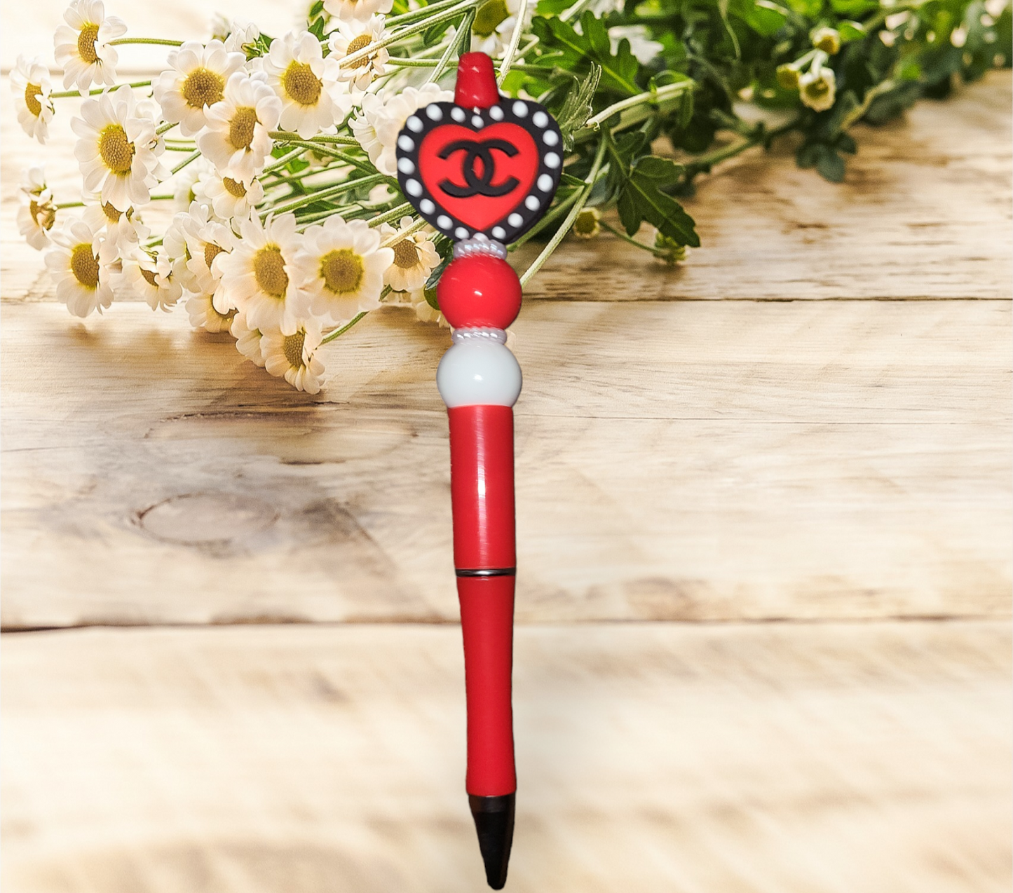 C C Heart Beaded Pen #2 - Pretty Things Created