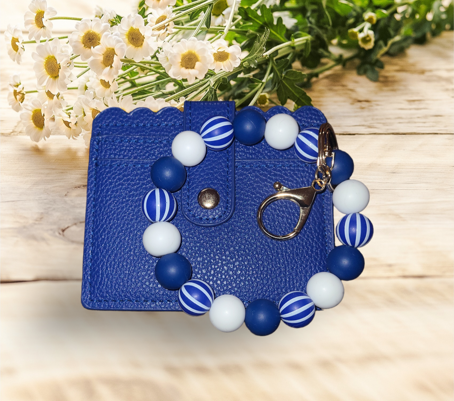 Royal Blue Mix Wristlet Keychain Set - Pretty Things Created