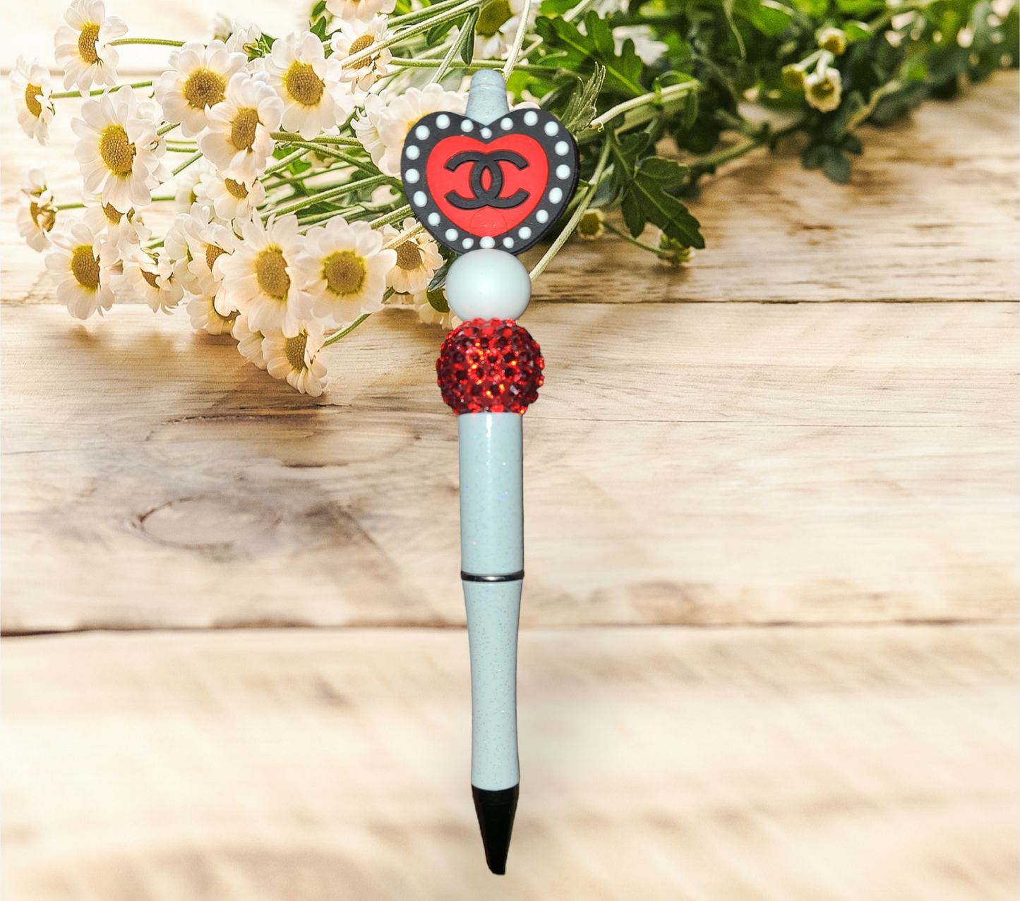 C C Heart Beaded Pen #2 - Pretty Things Created