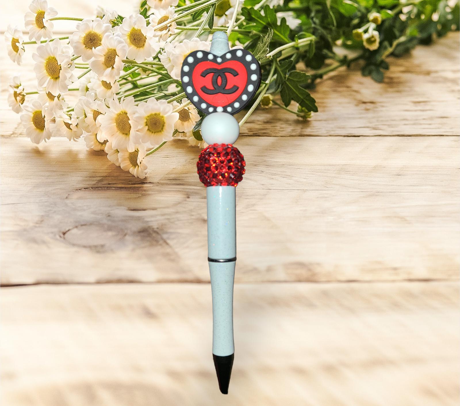 C C Heart Beaded Pen #2 - Pretty Things Created