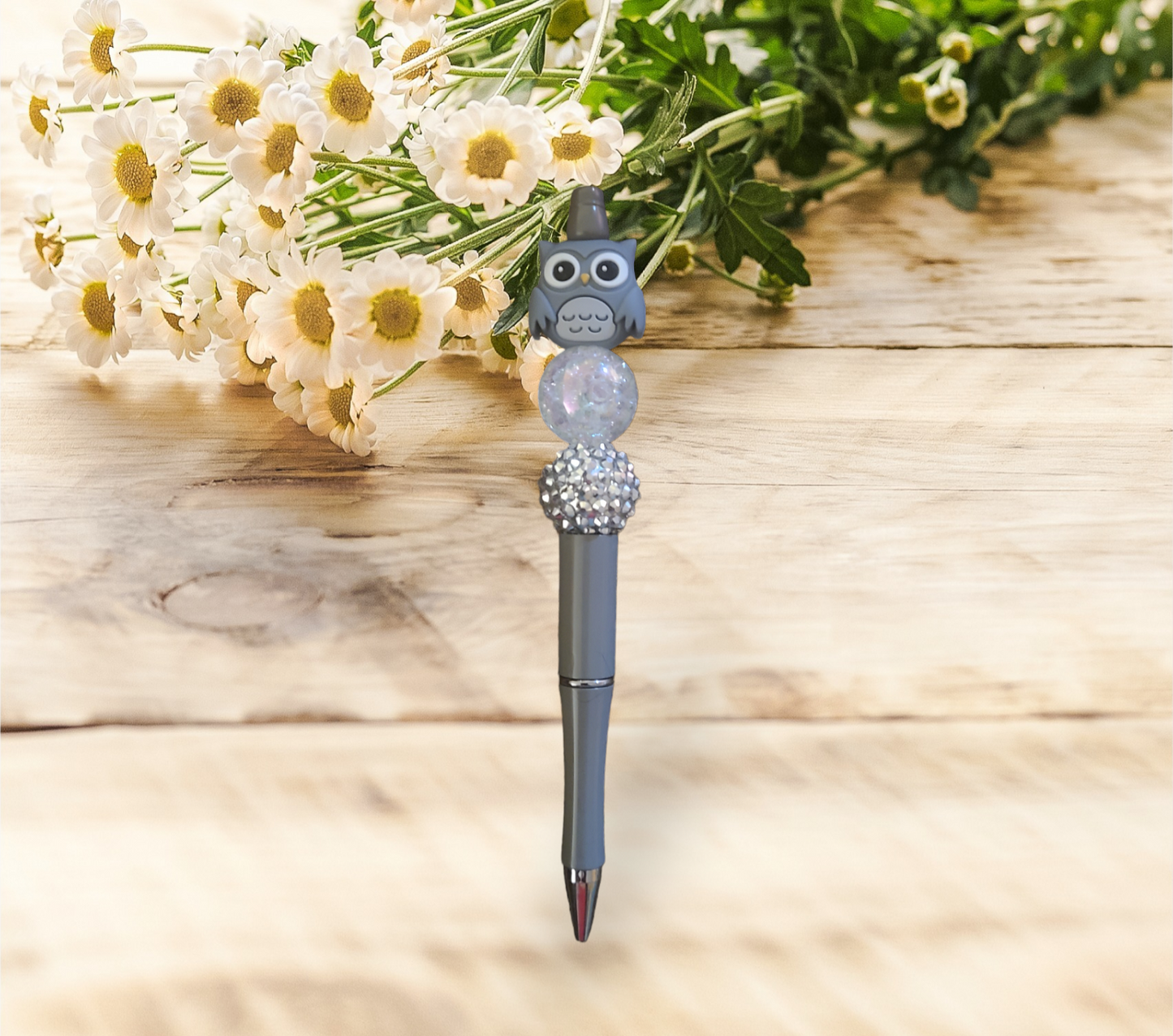 Grey Owl Beaded Pen - Pretty Things Created