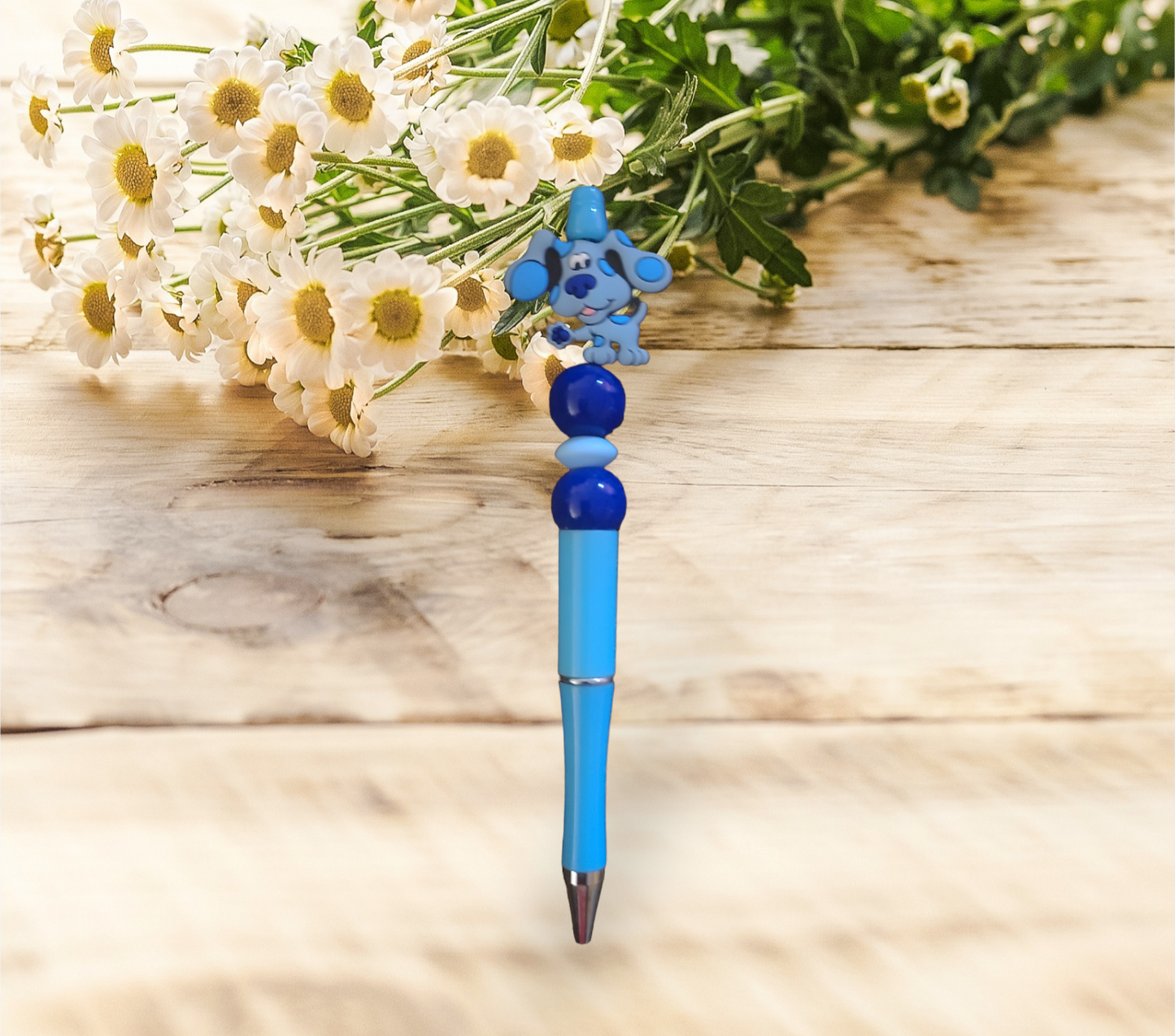 Blue Dog Beaded Pen - Pretty Things Created