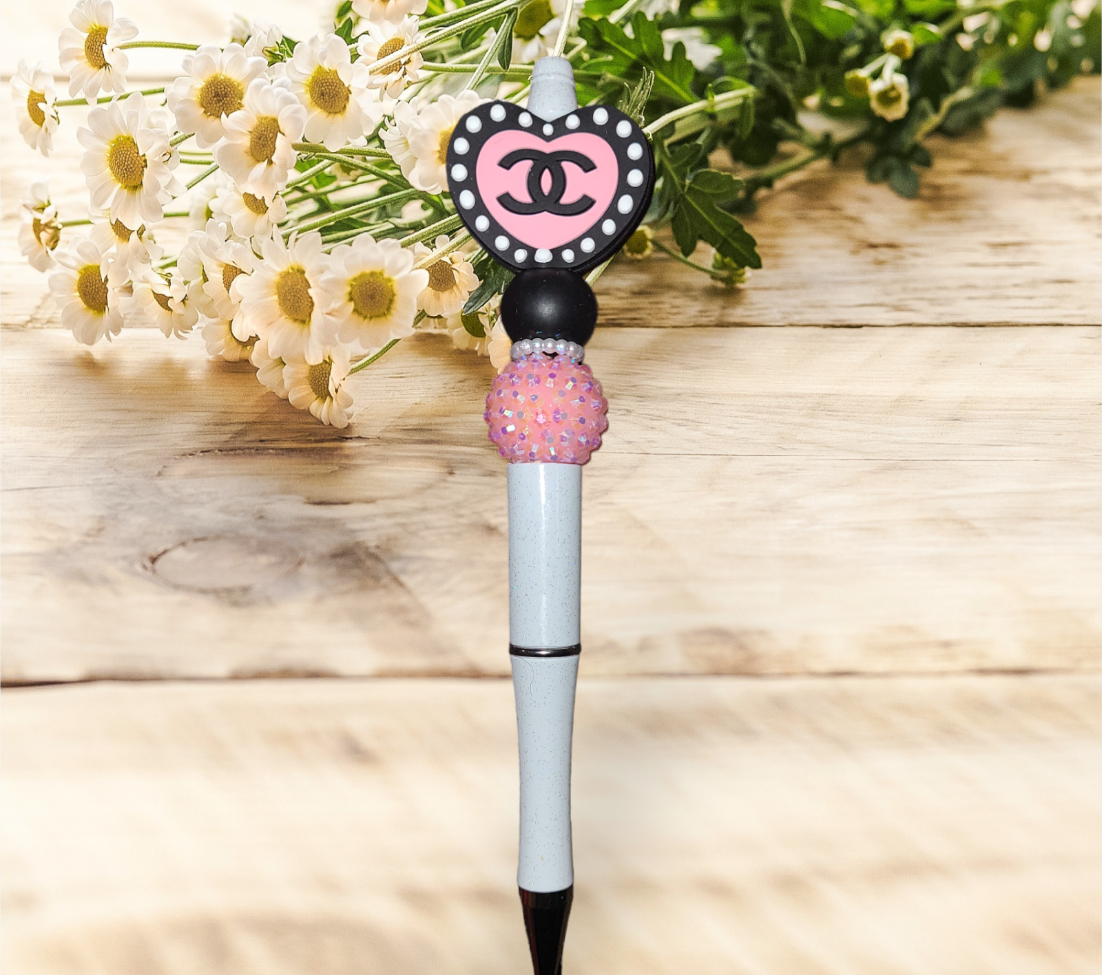 C C Heart Beaded Pen #2 - Pretty Things Created