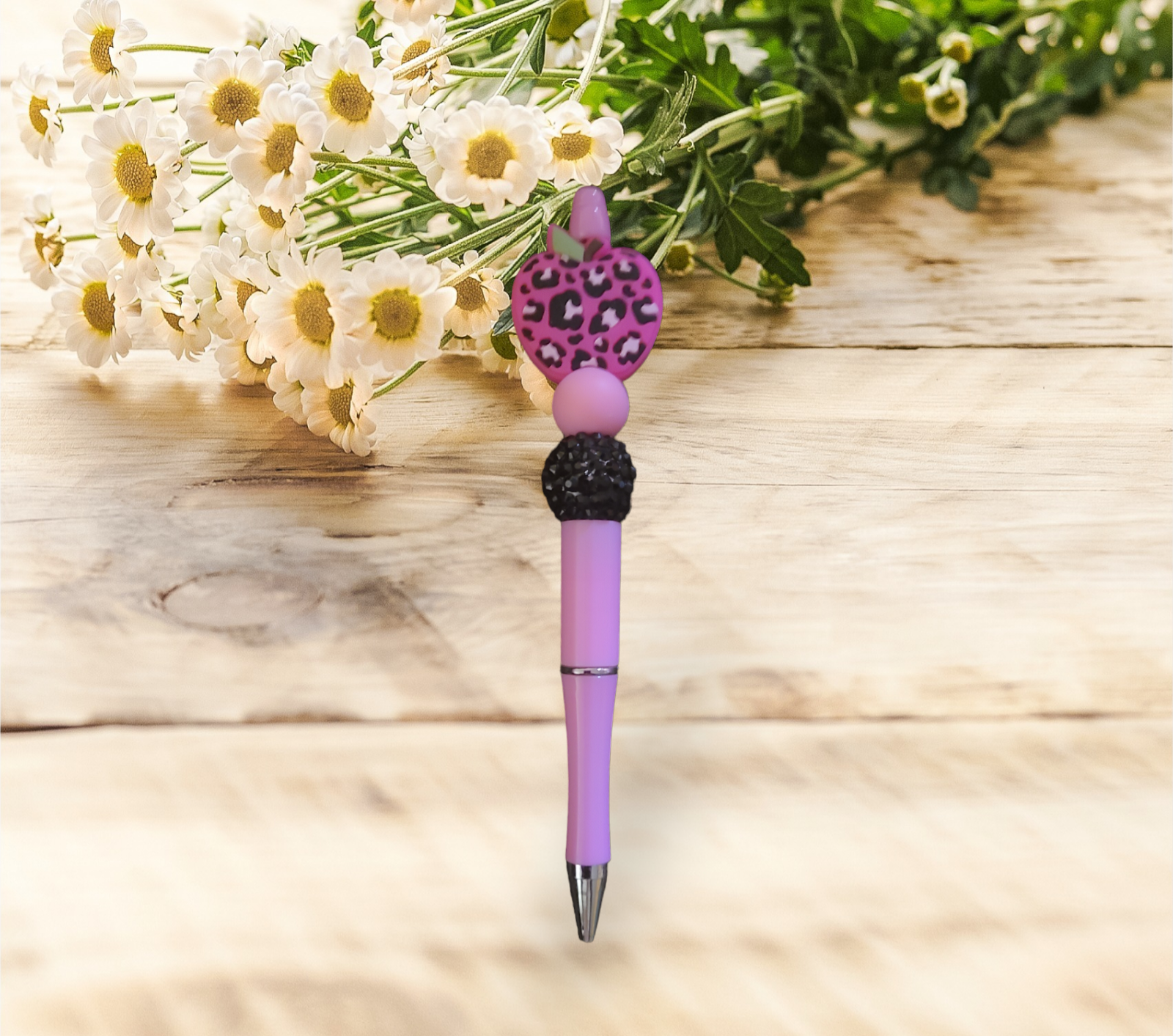 Pink Apple Beaed Pen - Pretty Things Created